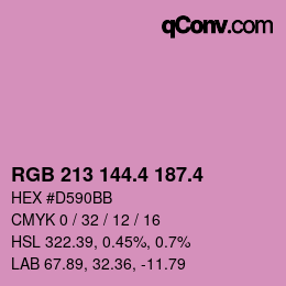 カラーコード: RGB 213 144.4 187.4 | qconv.com