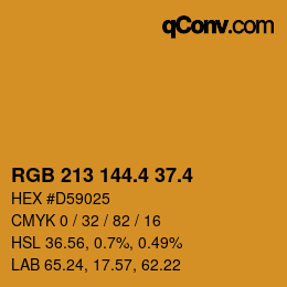 カラーコード: RGB 213 144.4 37.4 | qconv.com