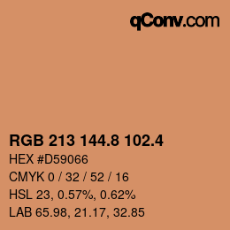 カラーコード: RGB 213 144.8 102.4 | qconv.com