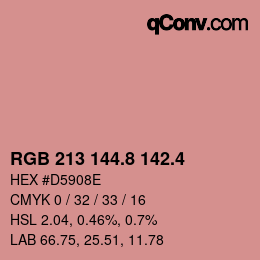 カラーコード: RGB 213 144.8 142.4 | qconv.com