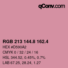 カラーコード: RGB 213 144.8 162.4 | qconv.com