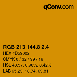 カラーコード: RGB 213 144.8 2.4 | qconv.com