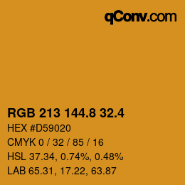 カラーコード: RGB 213 144.8 32.4 | qconv.com