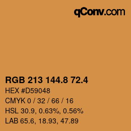 カラーコード: RGB 213 144.8 72.4 | qconv.com