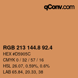 カラーコード: RGB 213 144.8 92.4 | qconv.com