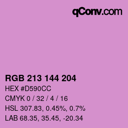Código de color: RGB 213 144 204 | qconv.com
