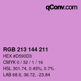 Color code: RGB 213 144 211 | qconv.com