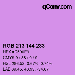 Color code: RGB 213 144 233 | qconv.com