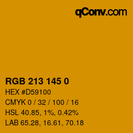 Color code: RGB 213 145 0 | qconv.com