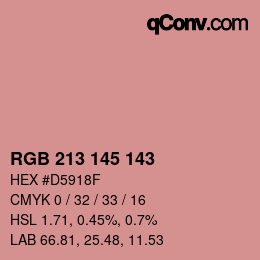 Color code: RGB 213 145 143 | qconv.com