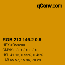 カラーコード: RGB 213 146.2 0.6 | qconv.com
