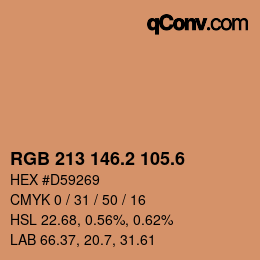 カラーコード: RGB 213 146.2 105.6 | qconv.com