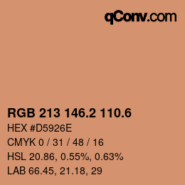 カラーコード: RGB 213 146.2 110.6 | qconv.com