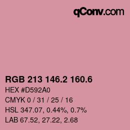 カラーコード: RGB 213 146.2 160.6 | qconv.com