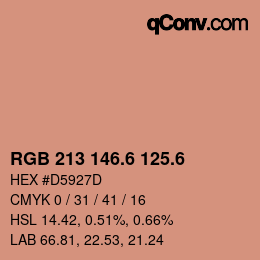 カラーコード: RGB 213 146.6 125.6 | qconv.com