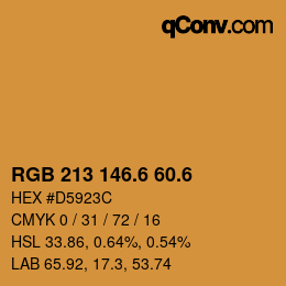 カラーコード: RGB 213 146.6 60.6 | qconv.com
