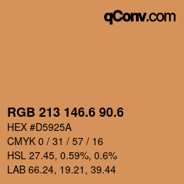 カラーコード: RGB 213 146.6 90.6 | qconv.com