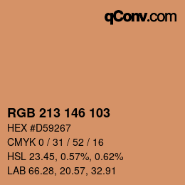 Color code: RGB 213 146 103 | qconv.com