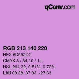 Color code: RGB 213 146 220 | qconv.com
