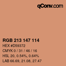 Color code: RGB 213 147 114 | qconv.com