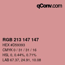 Color code: RGB 213 147 147 | qconv.com