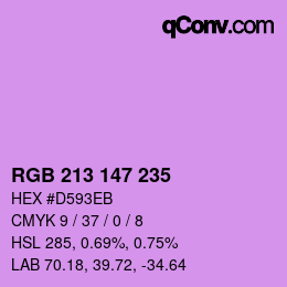 颜色代码: RGB 213 147 235 | qconv.com