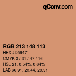 Color code: RGB 213 148 113 | qconv.com