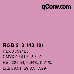 Color code: RGB 213 148 181 | qconv.com