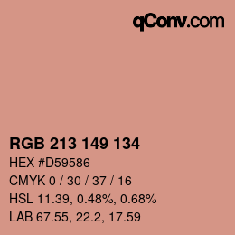 Color code: RGB 213 149 134 | qconv.com