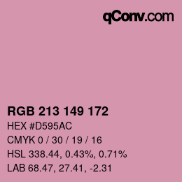 カラーコード: RGB 213 149 172 | qconv.com