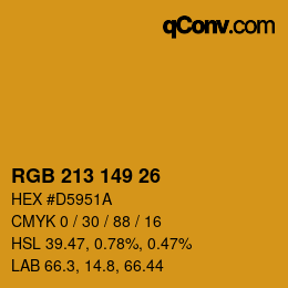 カラーコード: RGB 213 149 26 | qconv.com