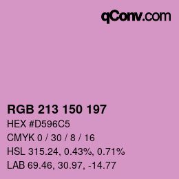 カラーコード: RGB 213 150 197 | qconv.com
