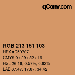 Color code: RGB 213 151 103 | qconv.com