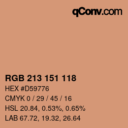 Color code: RGB 213 151 118 | qconv.com