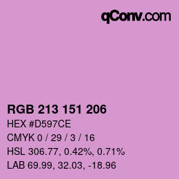 Color code: RGB 213 151 206 | qconv.com