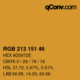 カラーコード: RGB 213 151 46 | qconv.com