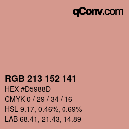 Color code: RGB 213 152 141 | qconv.com