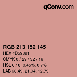 Color code: RGB 213 152 145 | qconv.com