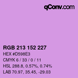 Color code: RGB 213 152 227 | qconv.com