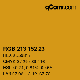 Color code: RGB 213 152 23 | qconv.com