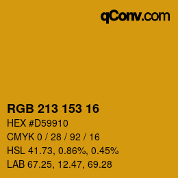 Color code: RGB 213 153 16 | qconv.com