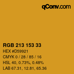 Color code: RGB 213 153 33 | qconv.com
