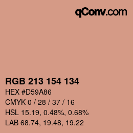 Color code: RGB 213 154 134 | qconv.com