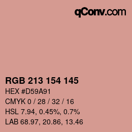 Color code: RGB 213 154 145 | qconv.com