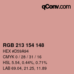 Color code: RGB 213 154 148 | qconv.com