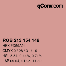 Code couleur: RGB 213 154 148 | qconv.com