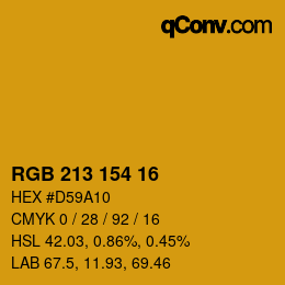 Color code: RGB 213 154 16 | qconv.com