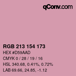 颜色代码: RGB 213 154 173 | qconv.com