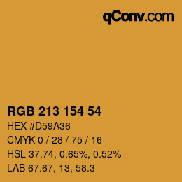 Color code: RGB 213 154 54 | qconv.com