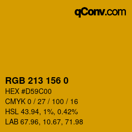 Color code: RGB 213 156 0 | qconv.com